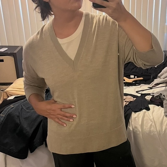 COS Merino Wool V-Neck Sweater - Picture 6 of 15